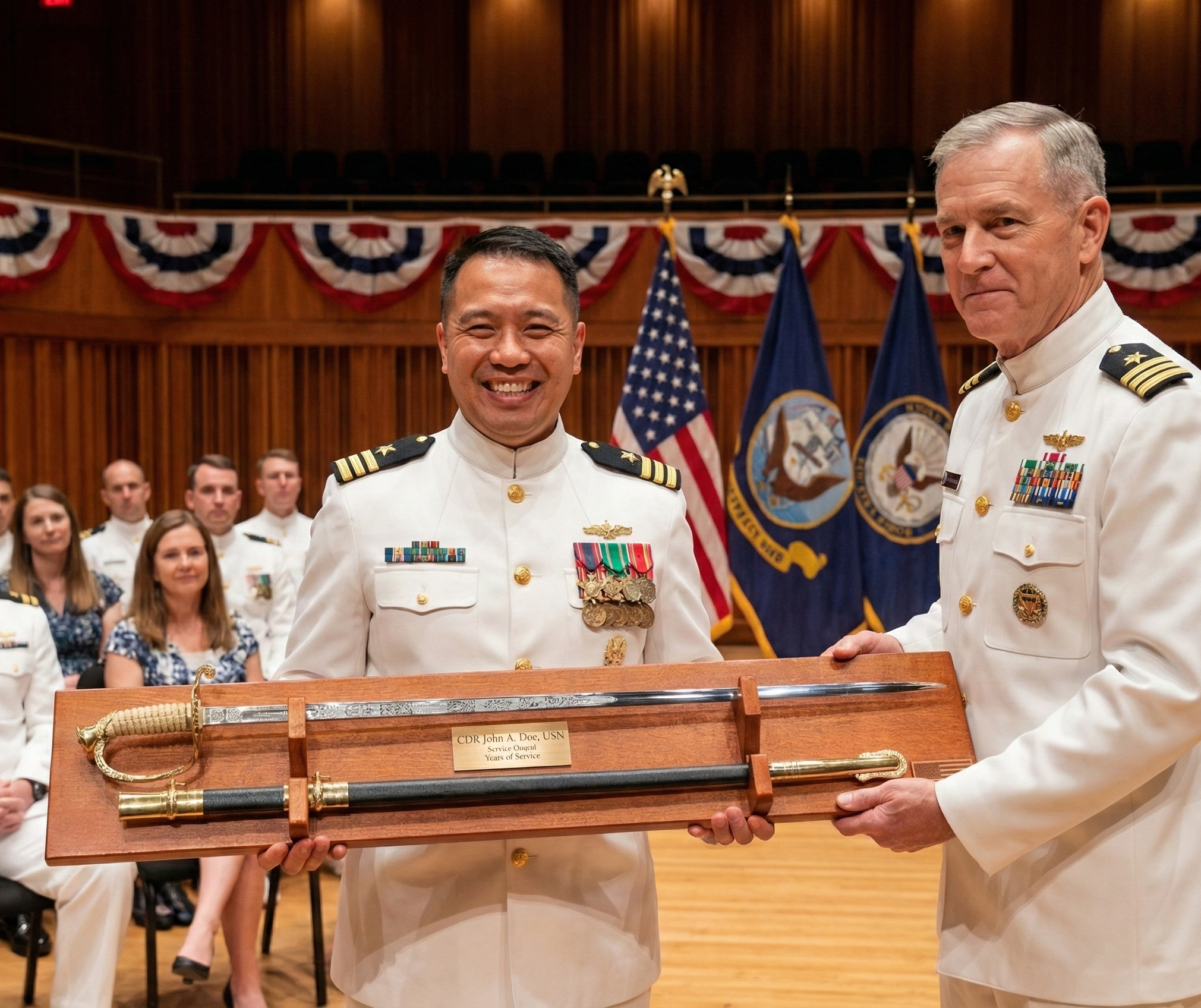 Navy Retirement Gifts: Premium Sword & Cutlass Displays | Blades Raised ...