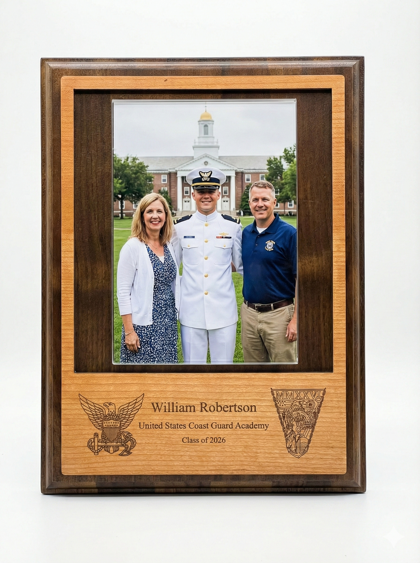 USCGA Class of 2026 Fundraiser: Personalized Commissioning Photo Plaque (Official Class Crest)