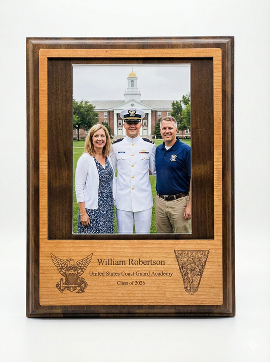 USCGA Class of 2026 Fundraiser: Personalized Commissioning Photo Plaque (Official Class Crest)