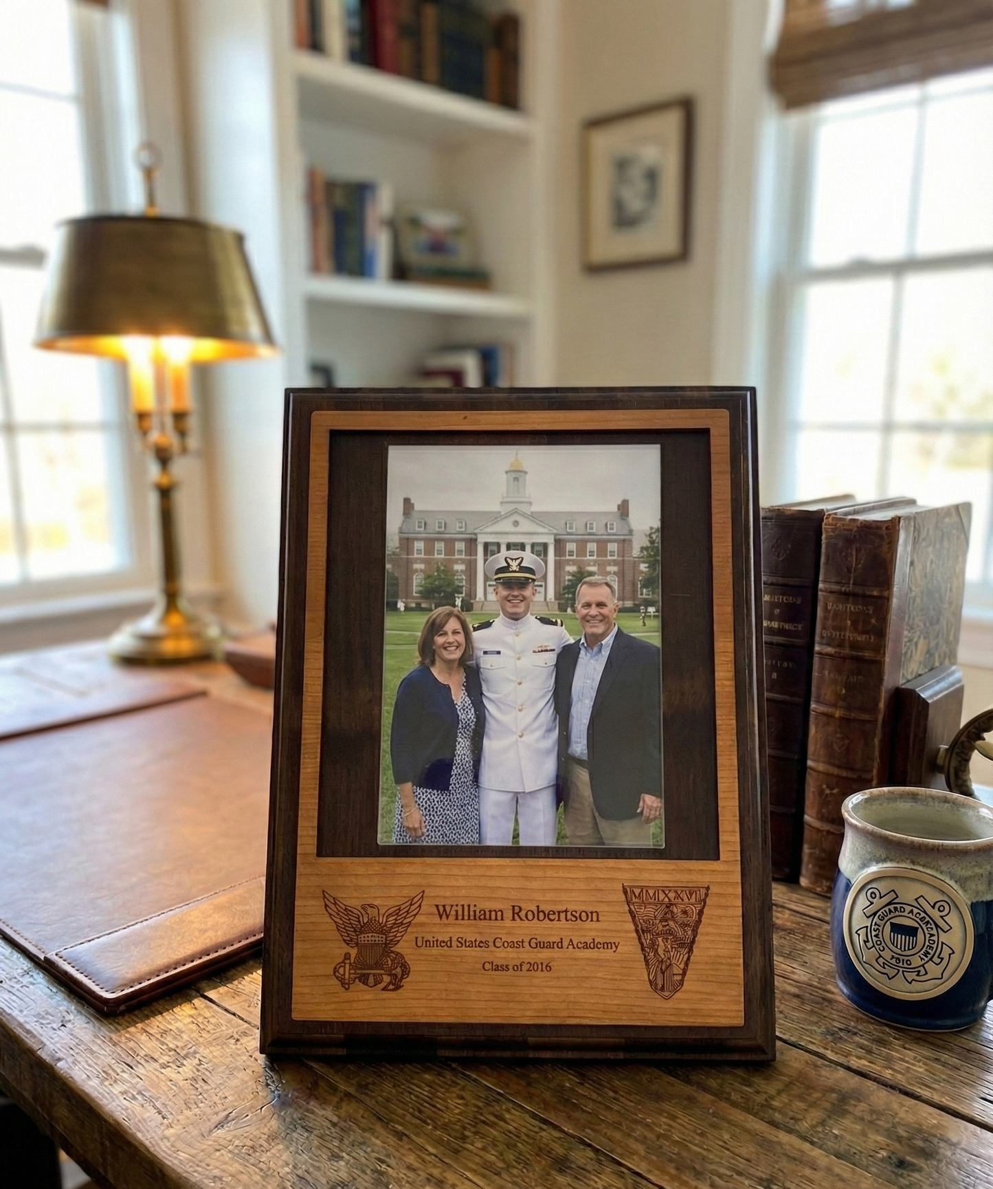 USCGA Class of 2026 Fundraiser: Personalized Commissioning Photo Plaque (Official Class Crest)