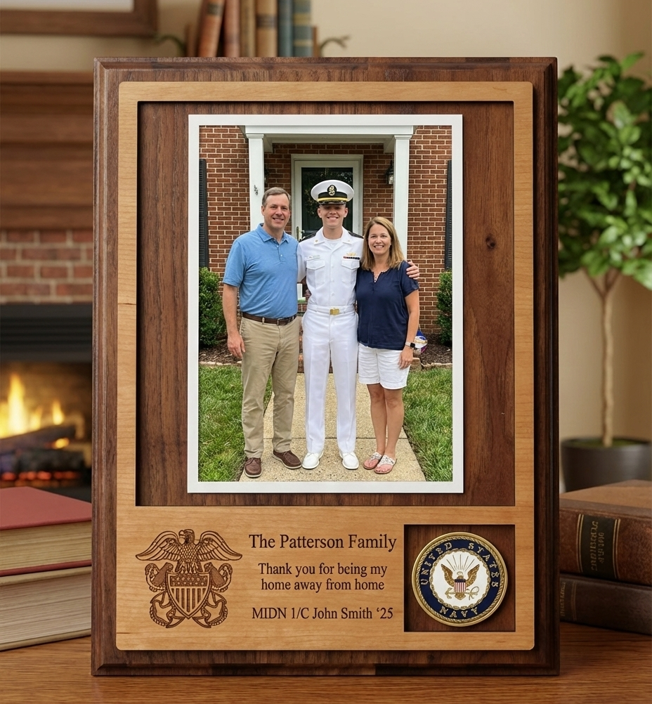 Personalized Officer Commissioning Plaque | Custom Military Photo Frame | Academy Graduation & ROTC Gift
